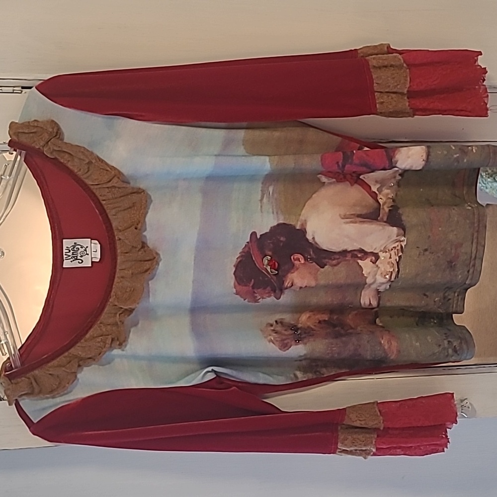 Ivy Jane top, feels and looks like velvet, but is it polyester/spandex.